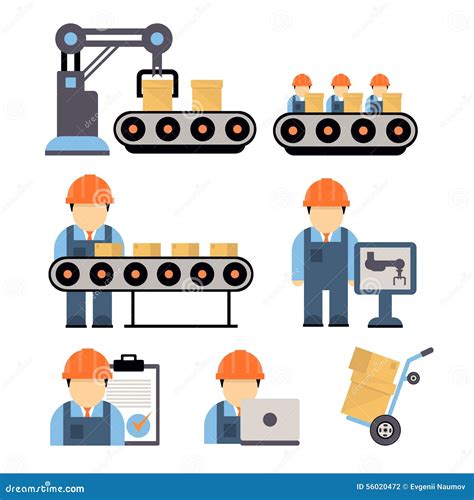 Ejemplo Del Vector Del Proceso De Producción Ilustración Del Vector