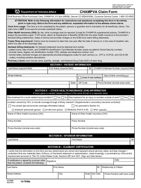 Champva 10 7959a 2013 2024 Form Fill Out And Sign Printable Pdf