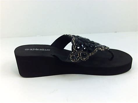 Olivia Miller Womens Shoes Flip Flops Black Size 80 Ebay