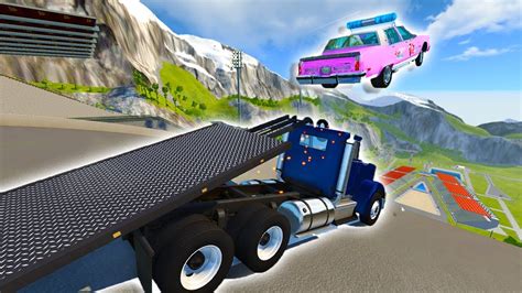 Truck Ramp Vs The Car Jump Arena Beamng Drive Youtube