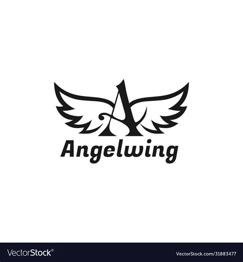 Angel Logo Design Template Idea Royalty Free Vector Image