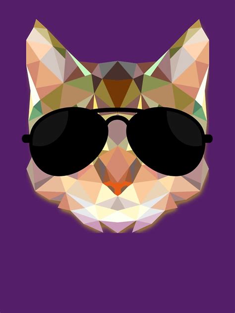 polygonal cat aviator sunglasses triangle triangular t shirt by hejashirts redbubble