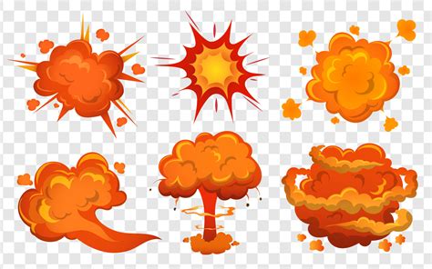 Bomb Explosion And Fire Bang Bomb Explosions Cartoon Set 5261734