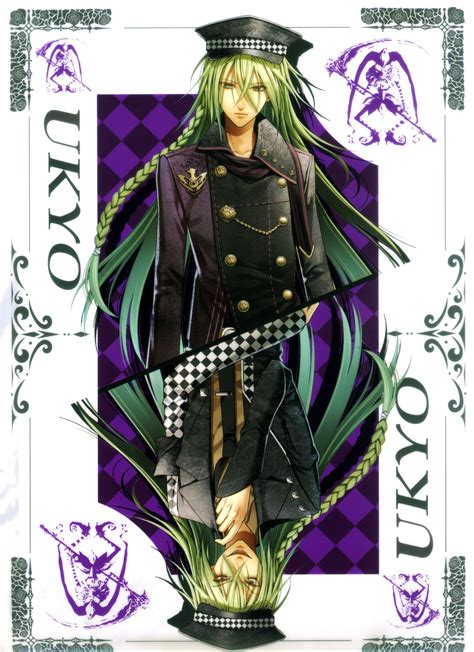 An Anime Character With Green Hair And Black Clothes Standing In Front
