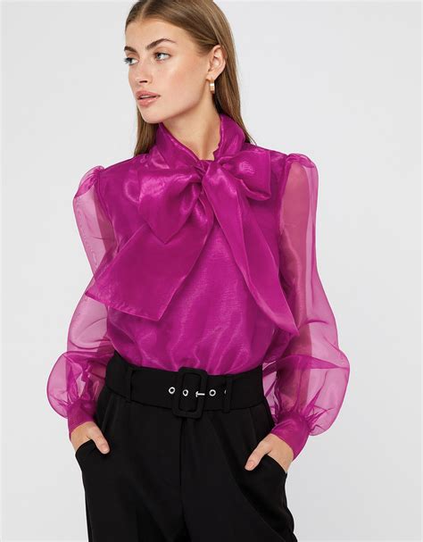 Dress Outfits Fashion Dresses Top Outfits Organza Outfit Evening Blouses Pussy Bow Blouse