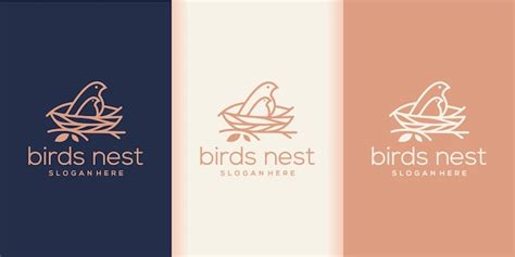 Premium Vector Birds Nest Logo Combination