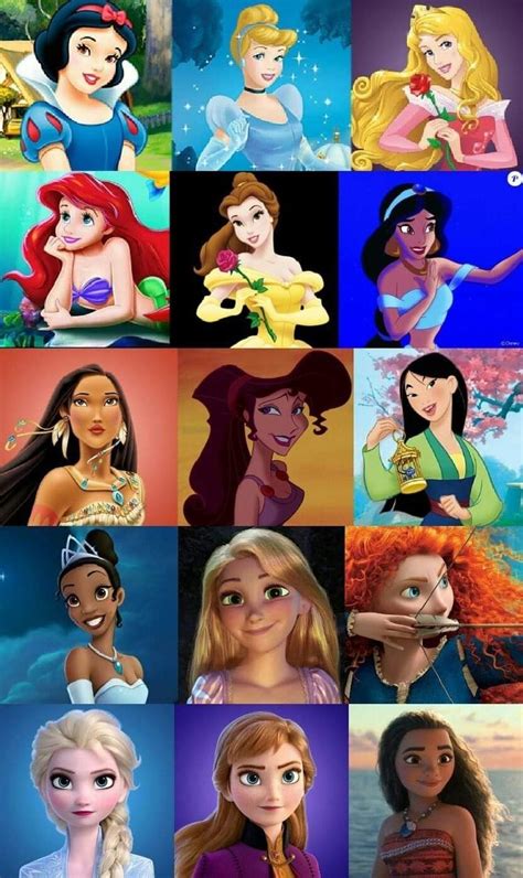 Disney Princess Collage With Artwork And Characters