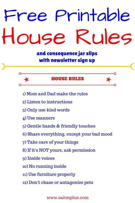 Image Result For House Rules And Consequences Chart Kids House Rules
