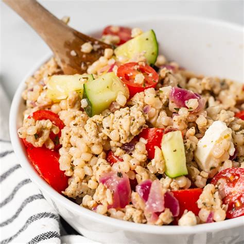 Stir them into the couscous a handful at a time, allowing them to wilt. Chicken and Pearl Couscous Salad Recipe - Sugar Spices Life