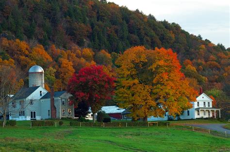 Farm In Fall Foliage New England Today