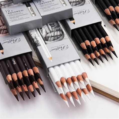 12pcs Professional Wood Drawing Sketch Pencil Soft Pastel Colored