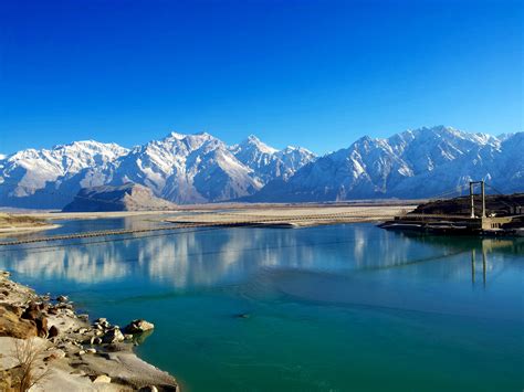 River Indus In Skardu Baltistan Rpakistan