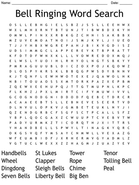 Bell Ringing Word Search Wordmint