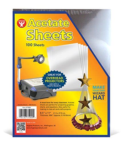 Hygloss Products Overhead Projector Sheets Acetate Transparency Film
