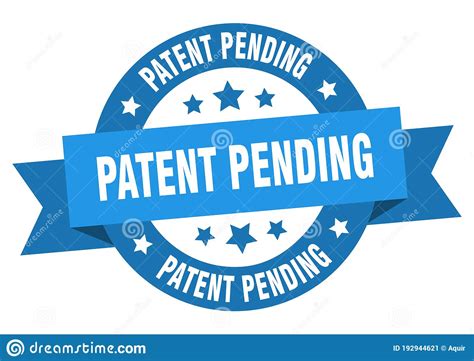 Patent Pending Round Ribbon Isolated Label Patent Pending Sign Stock