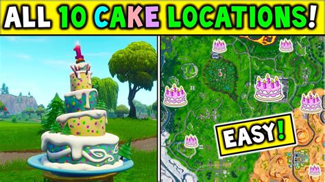 In celebration of fortnite's 1st birthday, epic games has released a set of themed challenges including one that requires players to find cakes scattered around the map. ALL 10 BIRTHDAY CAKE LOCATIONS! "Dance In Front Of ...
