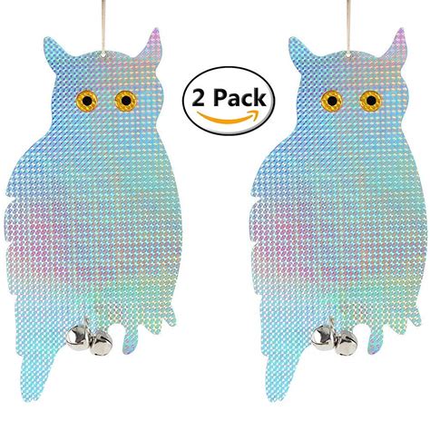 Buy 2pcs Fake Reflective Owl Bird Scare Repellent Device Hanging