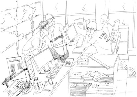42 Sketches Drawings And Diagrams Of Desks And Architecture Workspaces