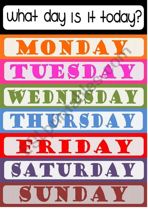 Printable Days Of The Week Poster