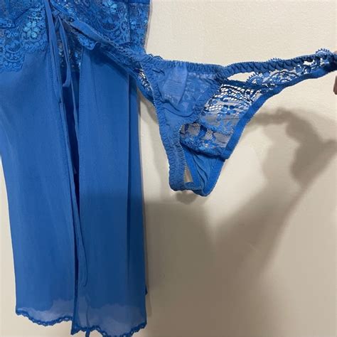 Victorias Secret Intimates And Sleepwear Vintage Y2k Victoria Secret Blue Silk Chiffon