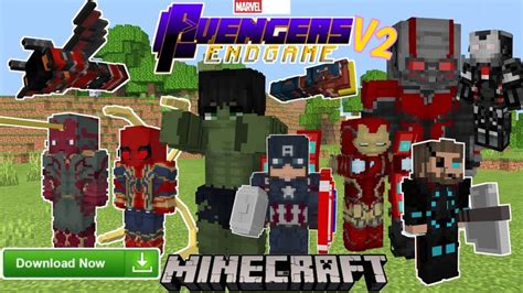 Avengers Endgame V2release Addonmod In Minecraft Pebedrock 116 For