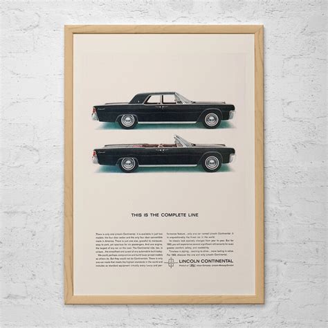 Mid Century Poster Classic Car Ad Luxury Car Ad Retro Car Poster