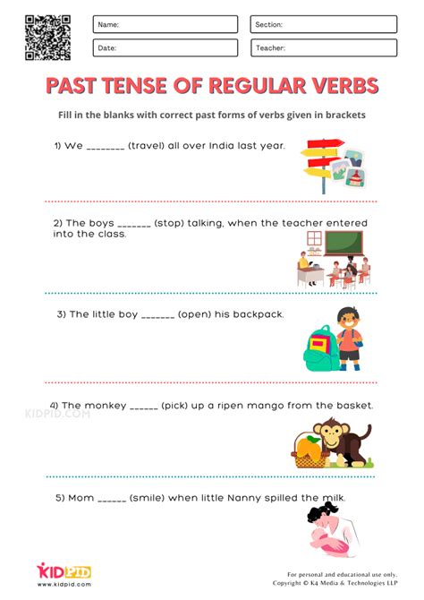 Past Tense Regular Verbs Worksheet