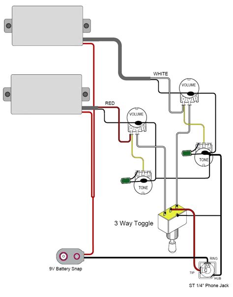It shows the components of the circuit as simplified shapes. GuitarHeads Pickup Wiring - Active Pickups