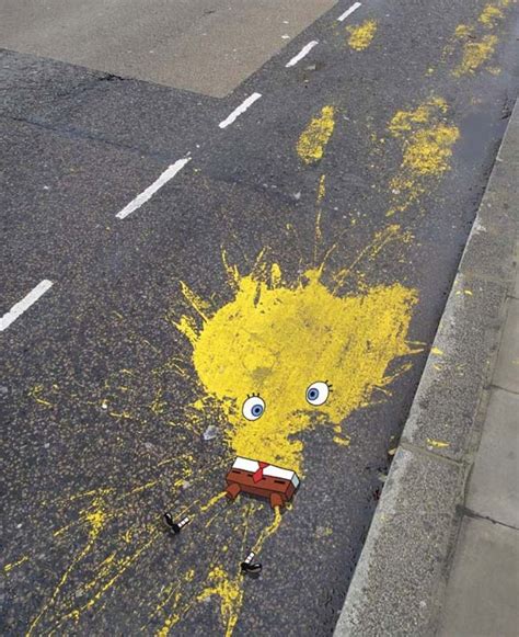 Spongebob Squarepants Squished Amazing Street Art Street Art Street