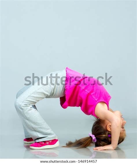 Cute Little Girl Doing Gymnastics Exercise Stock Photo Edit Now 146914457