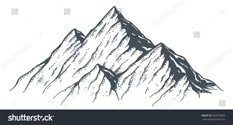 Hand Drawn Mountain Ridge Sketch Isolated Stock Vector Royalty Free