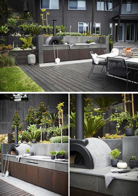 This grey version cuts its seats into checkers, whilst a marbled kitchen bench offers similar patterning. 7 Outdoor Kitchen Design Ideas For Awesome Backyard ...