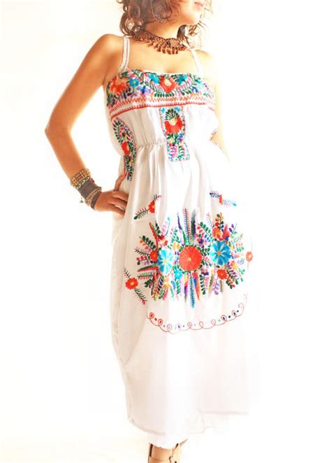 Handmade Mexican Dress From Aida Coronado Mexican Wedding Dress Strapless Hand Embroidered