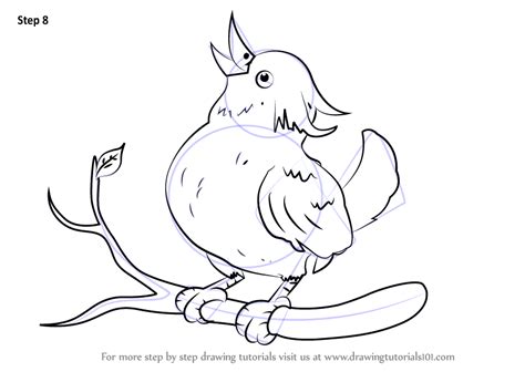 How to Draw a Bird Sitting on a Branch (Birds) Step by Step