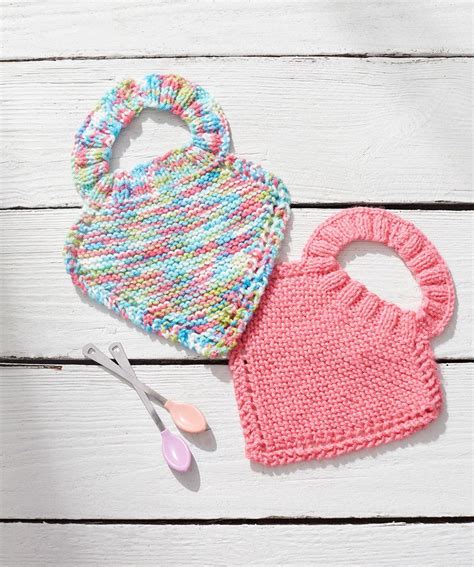 Knit Baby Bibs Red Heart Baby Bibs Patterns Easy Knitting Patterns