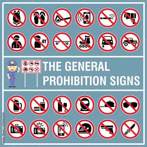 Set Of Signs And Symbols Of The Prohibition Signs Signs Use To Indicate Something Is Not