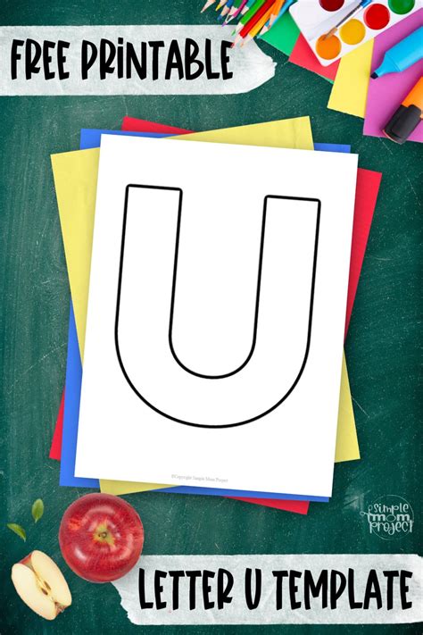 Free Printable Uppercase Letter U Template Simple Mom Project