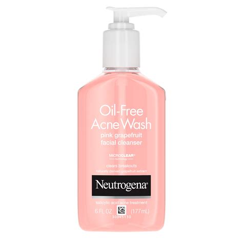 Neutrogena Oil Free Pink Grapefruit Acne Facial Cleanser 6 Fl Oz