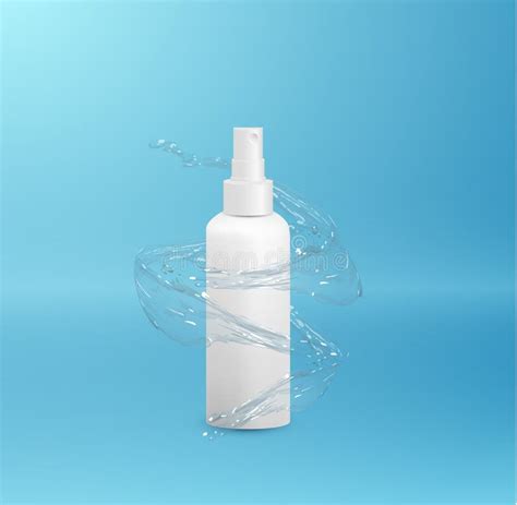 Plastic Bottle With Spiral Water Splash Effect Vector Eps10 Stock