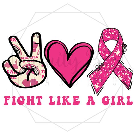 Breast Cancer Fight Like A Girl Digital Decal Sublimation And Print Beauty Bee Branding Llc