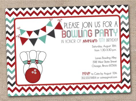 Free Printable Bowling Party Invitations Templates Printable Templates