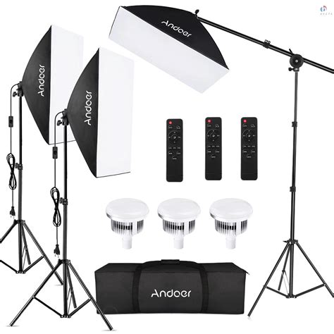 Andoer Studio Photography Light Kit Softbox Lighting Set With 85w 2800k