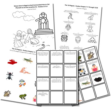 Moses And The Ten Plagues Of Egypt Coloring And Activity Pages At Home