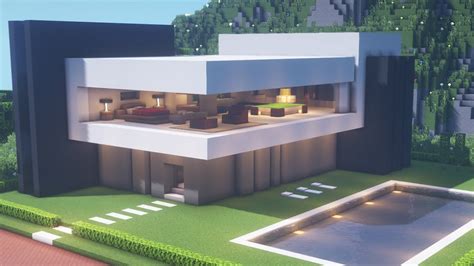 Minecraft Tutorial Modern House Gracium Modern City 9 Youtube
