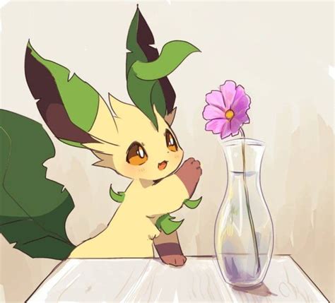 Leafeon Finds The Flowers Pretty By Sylveon066 On Deviantart