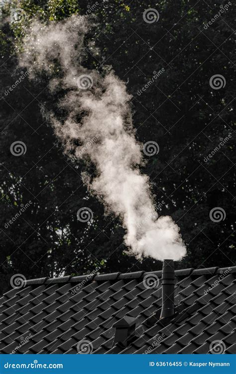 Smoking Chimney On A House Stock Image Image Of Pattern 63616455