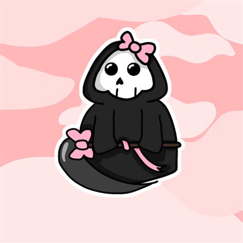 Kawaii Cute Grim Reaper Kawaii Cute Grim Reaper Pastel Art