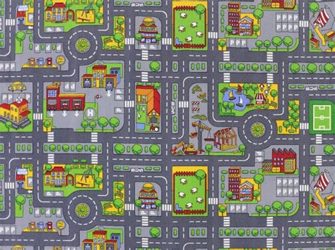 Streifungen bei pferden, zebras und eseln, siehe wildfarbigkeitsabzeichen im artikel abzeichen (pferd). Stadt Mix HEVO ® Strassen Spielteppich verschiedene Größen ...
