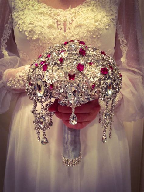 Diy rose bouquets for bridesmaids : The Great Gatsby SANGRIA SILVER Diamond Jeweled Crystal ...