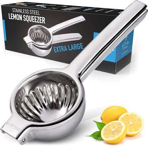 Zulay Extra Large Lemon Squeezer Stainless Steel Easy Squeeze Heavy Duty Lemon 37 79 Picclick